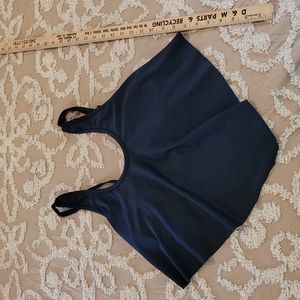 Womens Navy Flounce Bikini Top